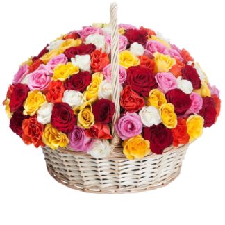 51 colorful roses basket | Flower Delivery Khimki